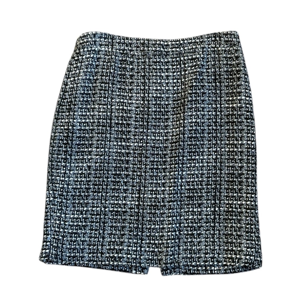 J. Crew Tweed The Pencil Skirt Women’s 8 Black White Business Casual Wool Blend